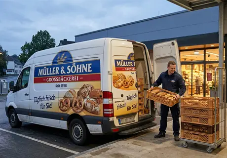 Großbäckerei beliefert Supermarkt